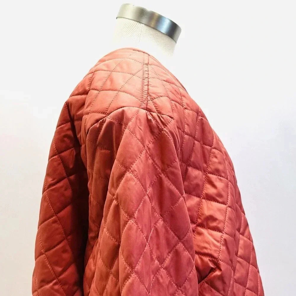 NWT CROFT & BARROW Women Button Down Quilted Orange Jacket Lightweight 2X - Picture 7 of 15